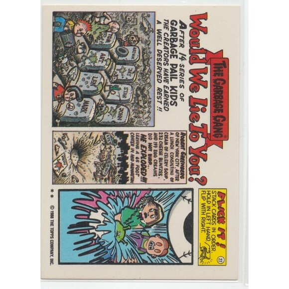 1985, 86, 87, 88 Topps Garbage Pail Kids - Lot of Nine Cards - Picture 12 of 16